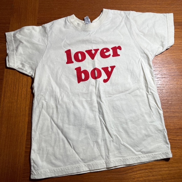 Rabbit Skins Valentines Lover Boy T-shirt Cream Red 5/6 - Picture 1 of 3